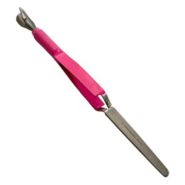 7" Acrylic Nail Pincher Pinching Tool Cuticle Pusher Stainless Steel Nail Shaping Tweezers Multi-Function Nail Art Pincher for Manicure (Pink)