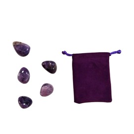 Pandiui23 Natural Stone - 5 Polished Crystals with Energy Properties (Amethyst, 5 PCS)