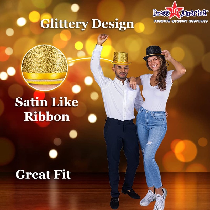 Dress Up America Top Hats for Adults - Shiny Tuxedo