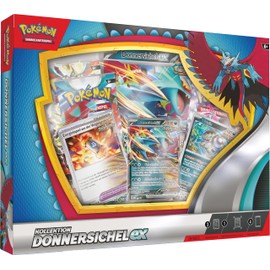 Pokémon-Sammelkartenspiel: Kollektion Donnersichel-ex (1 holografische Promokarte, 1 überdimensionale holografische Karte & 4 Boosterpacks)