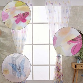 DASEINNGEE Sheer Curtain Polyester Fiber Curtain Voile Curtain for Living Room Bedroom Kitchen Children's Room