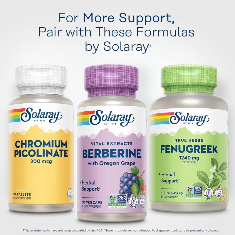 SOLARAY Berberine Root Extract Advanced Formula, AMPK Activator, Healthy Immune,