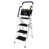 BIG RED Ergonomic 4 Step Folding Ladder with Anti-Slip Pedal: