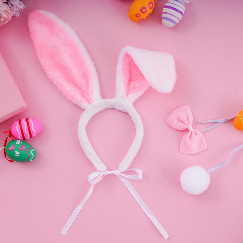 SUMERSHA 3Pcs Easter Dog Bunny Costume Set Pet Plush Rabbit