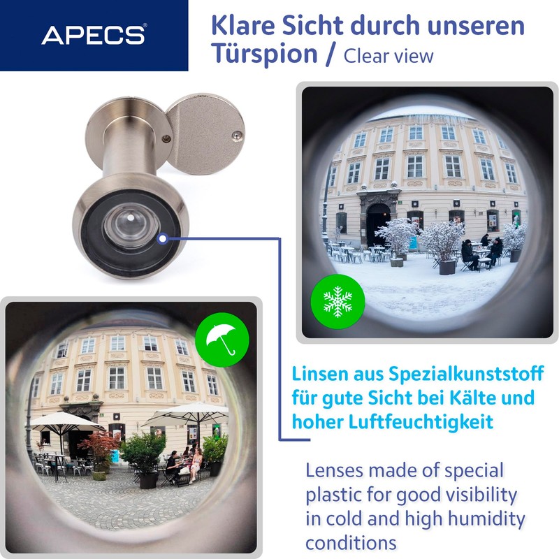 APECS Door Viewer with Privacy Screen for Door 35-60 mm
