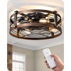 EDISHINE 21" Pre-Assembled Ceiling Fans with Lights Flush Mount, 10%-100%