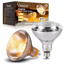 Wesome Lighting 250 Watt Heat Lamp Bulbs for Chickens, PAR38 Clear Glass Brooder Heat Lamp, Infrared Reflector Heat Bulbs for Pets, Bathroom, Food, Light Therapy 2 Pack