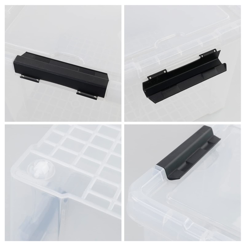 Afromy 4-Pack 50 Quart Large Clear Storage Box, Plastic Storage
