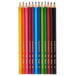 Pentel Arts Lápices de Colores, de Madera, Resistentes, Estuche con 12 Piezas, CB8-12-EST