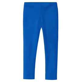 Made in USA Girls Leggings 100% Cotton for School Uniform Sports Coverage or Play Perfect for Sensitive Skin or SPD Sensory Friendly Clothing, Crayon Blue, 5