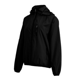 Spmor Women's Lightweight Waterproof Jacket Packable Windbreaker Running Coat Black 3XL