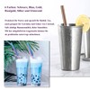 Pack of 6 Bubble Tea Straws, Stainless Steel Drinking Straws,