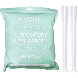 Dizzily 30 Pack Disposable Vaginal Suppository Applicators for Women, Individually Wrapped, Hygienic - Fits Most Boric Acid Suppositories, Pills, Tablet, Cap-sules and Feminine Care Applicator