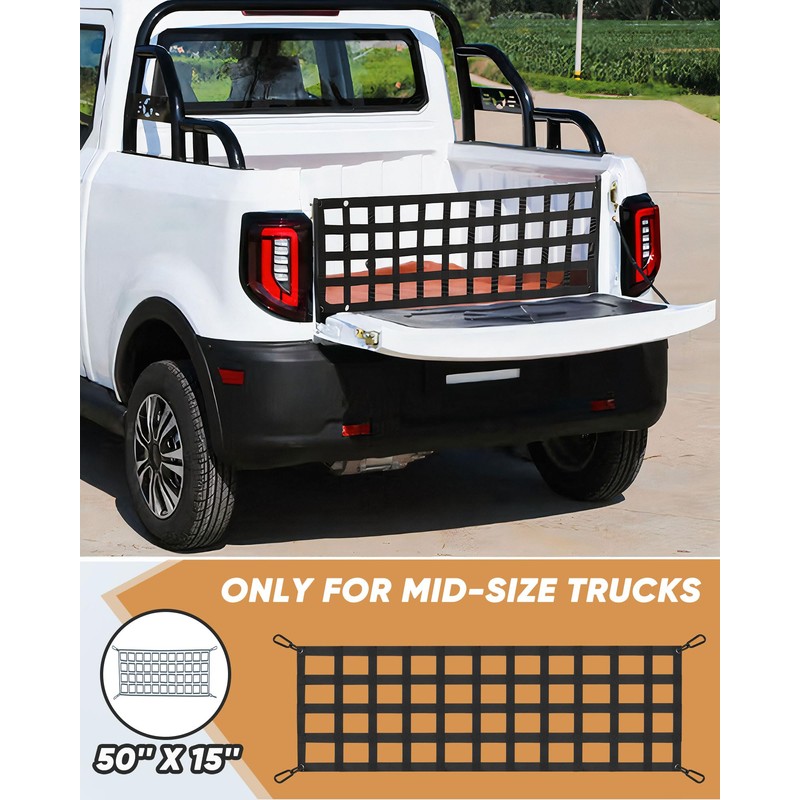 LUCKY STRAPS Tailgate Net for Pickup Truck Bed, 50'' x