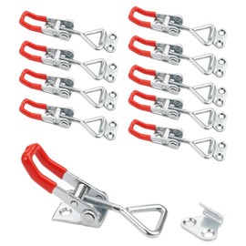 Pack of 10 Adjustable Toggle Clamps, Lock Lever Lock Tension Latch Stainless Steel Tension Clasp, Metal Lever Lock Lever Box Lock for Crates, Cupboards, Doors, Windows, Boxes