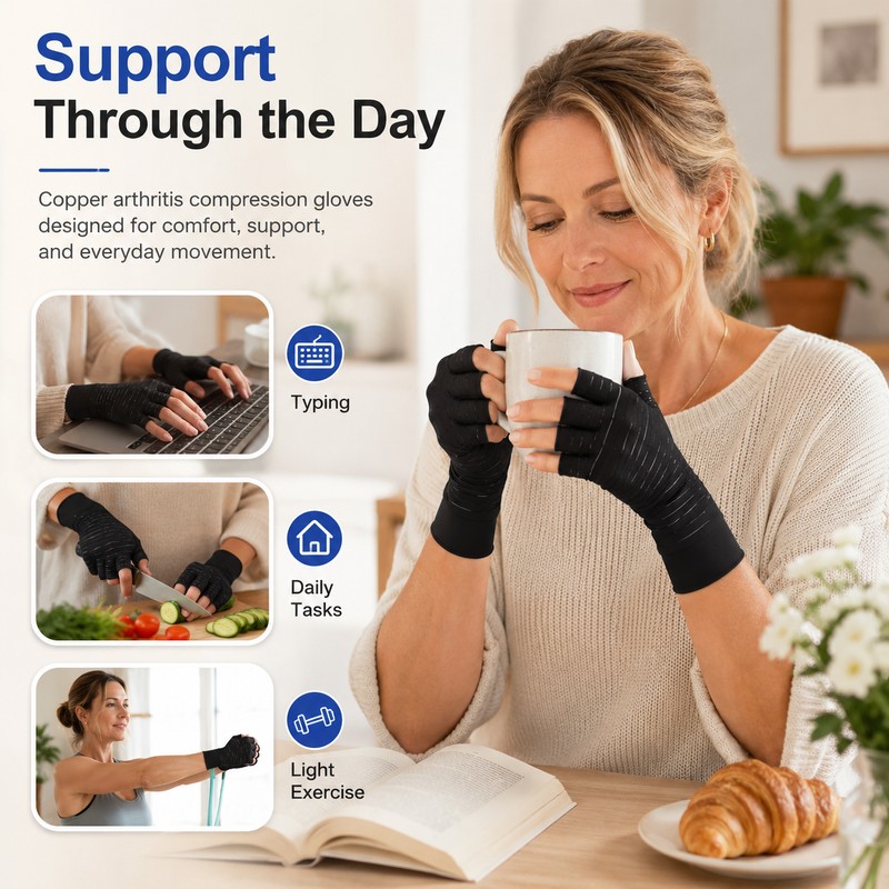 Fingerless Compression Gloves for Hand Support – Lightweight Stretch Gloves