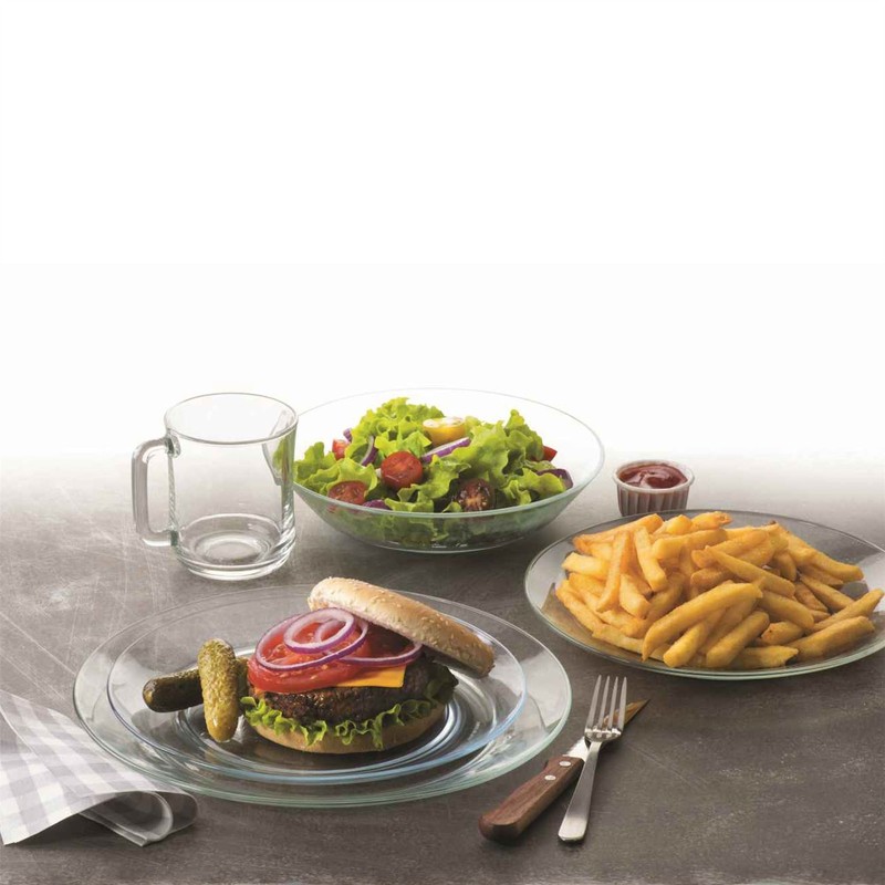 Duralex Lys Clear Glass 11 Inch Dinner Plate, Set Of