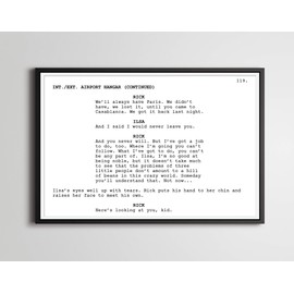 Casablanca Screenplay POSTER! (up to 24" x 36") - Minimal - Film - Script - Writing - Acting - Humphrey Bogart - Ingrid Bergman - Movies