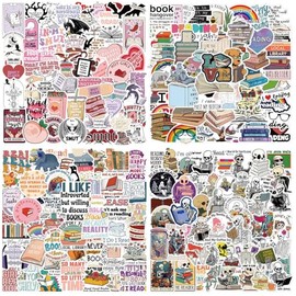 Romantic Reading Sticker Set 200 Pieces Cute Decoration for Car Laptop Skateboard Bicycle Moped Motorcycle Bicycle Computer Suitable for Adults Children