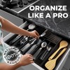 Premium Expandable Kitchen Drawer Organizer - 100% Bamboo Organizer Tray