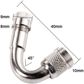 POFET Valve Extender Tyre Handle Extension Angle Wheel Adapter for Car Motorcycle Bicycle Truck 3 Types (Silver)