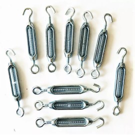 PTC QTY 10 TURNBUCKLE 5/32" x 3-1/4" ZINC PLATED STEEL EYE HOOK TURN BUCKLES #52149