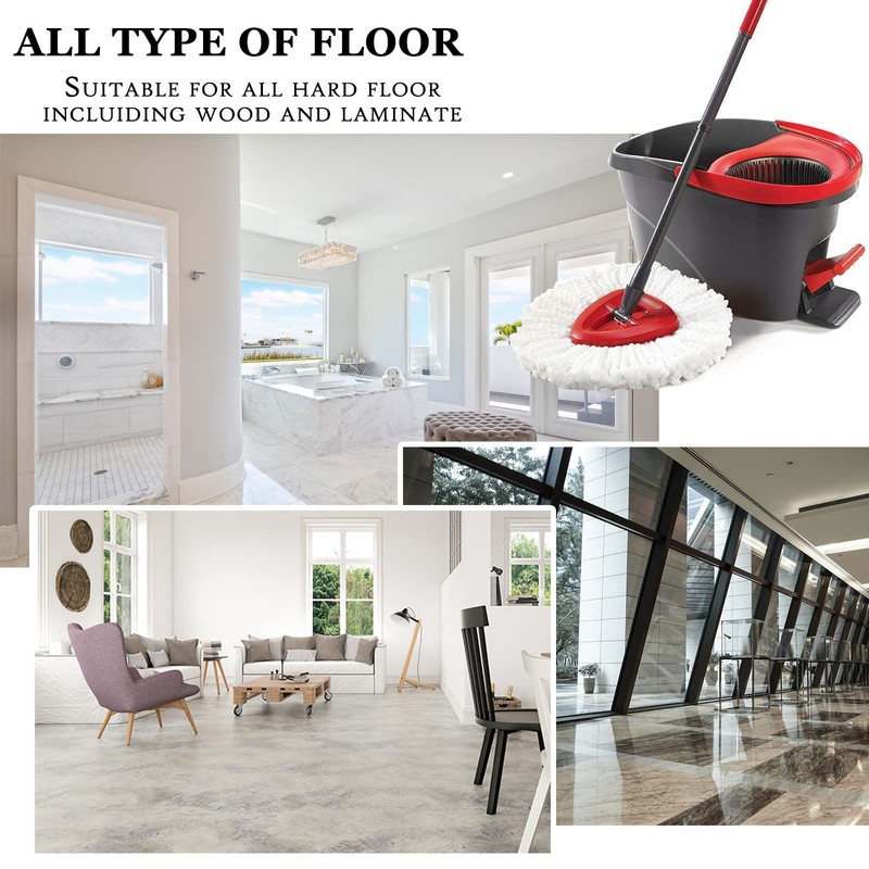 6 Pack Spin Mop Refill Replacement Head Compatible with Ocedar