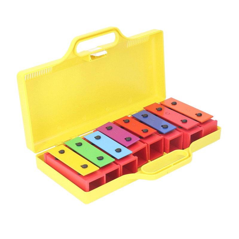 8 Note Colorful Resonator Bells with Case Removable Plates Plastic