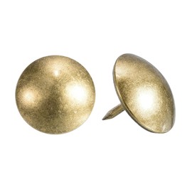 sourcing map Upholstery Tacks Nail Pins Furniture, 25Pcs 19x16mm Thumb Tack Pins Assortment Kit Carbon Steel for Home Sofa DIY Decorative Nail Heads Nails, Yellow Bronze