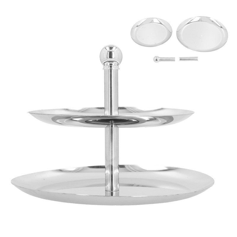 Fruit Tray Stainless Steel 2 Layers Multifunctional Durable Self Service