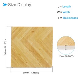 CoCud Dollhouse Flooring, 1.18" Square, Wood Miniature Floorboard (Yellow) - (Applications: for Dollhouse Decoration), 27-Pieces