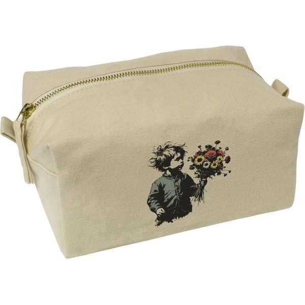 'Boy with Bouquet' Canvas Wash Bag/Makeup Case (CS00039266)