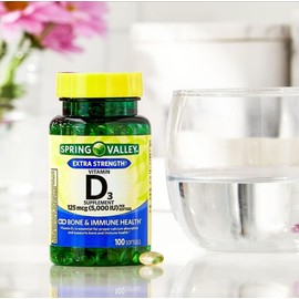 Vitamina D3 5000IU Extra Fuerte, 100 mini cápsulas Spvalley