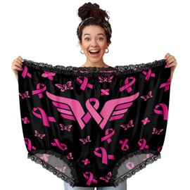 FreeNFond Granny Panties Funny Gag Gifts for Adult Women Men Wedding Party Bride Big Mama Undies Prank Giant Mormon Underwear (RosyBlack)