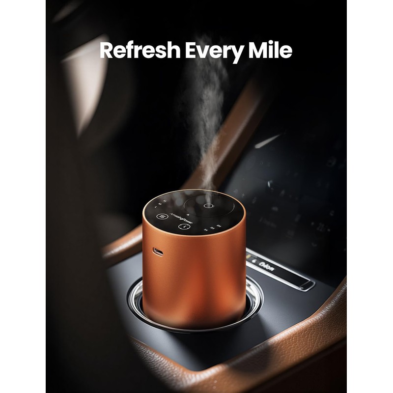 Waterless Essential Oil Diffuser, Rechargeable Car Scent Diffuser, Orange