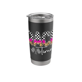 Race Time Race Day Car Racing Day Checkered Flag Race Days Stainless Steel Insulated Tumbler
