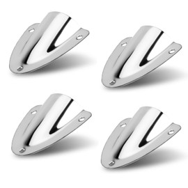 4pcs Stainless Steel Clam Shell Vent Wire Cover Boat Transducer Wiring Cover Marine Wire Cable Vent Cover Small Lightweight Sturdy Vent for Boat for Boat Cable and Transducer Wiring Outdoor Motor Home
