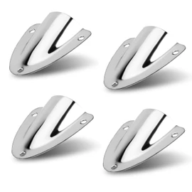 4pcs Stainless Steel Clam Shell Vent Wire Cover Boat Transducer Wiring Cover Marine Wire Cable Vent Cover Small Lightweight Sturdy Vent for Boat for Boat Cable and Transducer Wiring Outdoor Motor Home