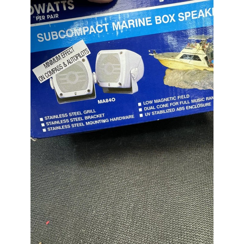 Poly-planar® Waterproof Marine Stereo Subcompact Box Speakers 80W Fits Any