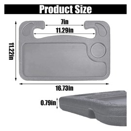 Car Steering Wheel Tray, Computer Office Car Table Tray, Auto Steering Wheel Desk for Eating, Multipurpose Car Desk Travel Accessories for Most Vehicles Steering Wheel (Gray)