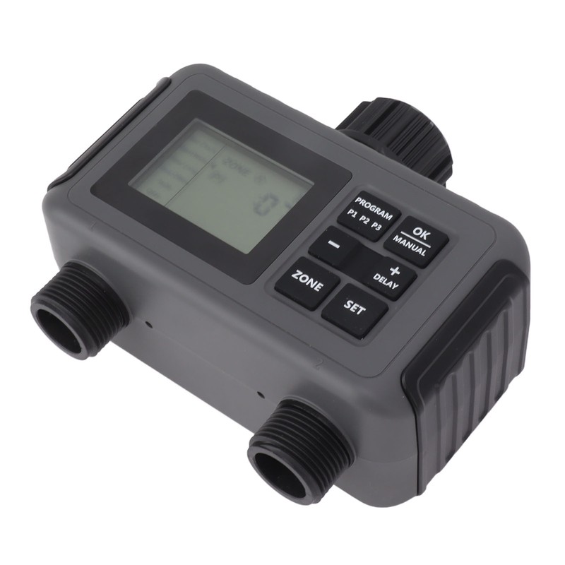 Sprinkler Timer 2 Zone Water Timer Programmable Rain Delay Manual
