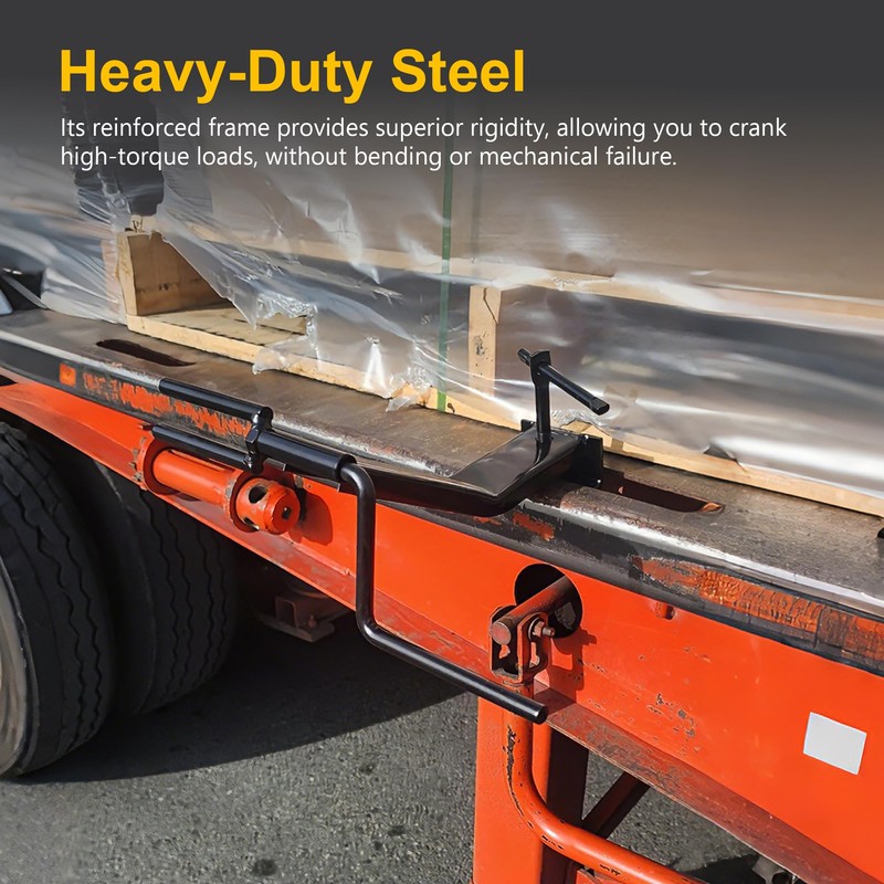 QZATTCAEN Heavy-Duty Steel Cargo Strap Winder – Portable Flatbed Trailer