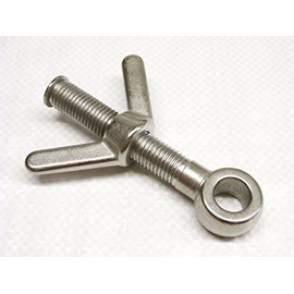 10MM x 60MM Stainless Steel Eyebolt with Wing Nut - Safety Fastener Latch Lock Rigging Catch