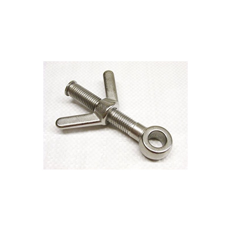 10MM x 60MM Stainless Steel Eyebolt with Wing Nut -