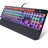 Camiysn Typewriter Style Mechanical Gaming Keyboard, Black Retro Punk Gaming