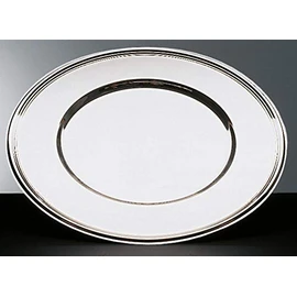 APS 36323 Platzteller - hochglanzpolierter Dekoteller, Ø 33 cm Durchmesser, Platzset mit Perlrand, Unterteller aus Edelstahl, stapelbar, spülmaschinengeeignet, Silber