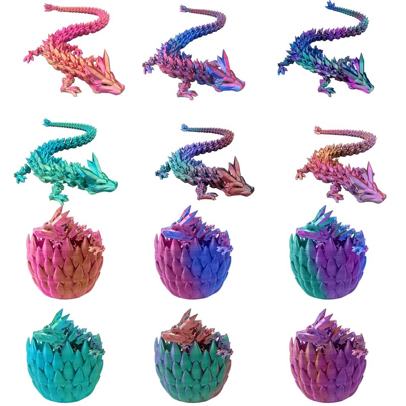 TechHorizonSSU Dragon Eggs with Dragon Inside, 16.5 Inch Large 3D