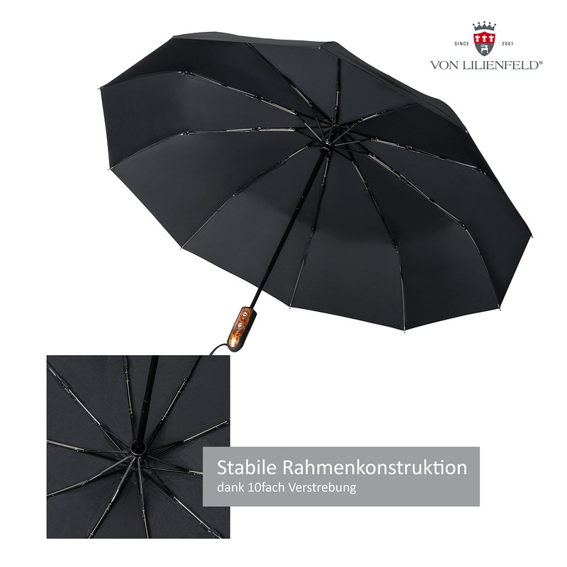 von Lilienfeld® Windproof Teflon Coated Folding Umbrella Windproof Windproof Automatic