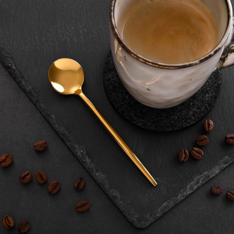 GRÄWE Provence Coffee Spoons, Gold, Pack of 6, Dishwasher Safe,