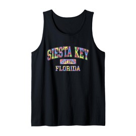 COLORFUL SIESTA KEY FLORIDA 1952 TIE DYE BEACH Tank Top